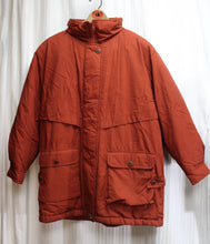 Load image into Gallery viewer, Vintage - J.G. Hook - Rust Oversized Puffer Coat w/ Zip Away Hood - Size M