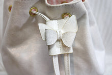 Load image into Gallery viewer, Juicy Couture - Pink &amp; White Shimmer Bow Drawstring Bucket Back Pack