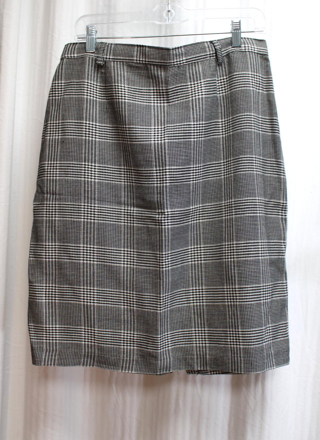 Vintage - Bentley - Black & White Hounds Tooth Check Pencil Skirt - Size 15/16 (Vintage See Measurements 30