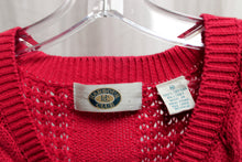 Load image into Gallery viewer, Men&#39;s Vintage - Harbour Club - Red Pullover Preppy V-Neck Cable Knit Sweater Vest - Size M