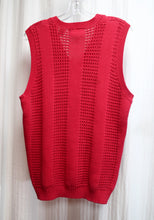 Load image into Gallery viewer, Men&#39;s Vintage - Harbour Club - Red Pullover Preppy V-Neck Cable Knit Sweater Vest - Size M