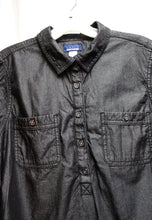 Load image into Gallery viewer, Basic Editions - Black Silky Chambray Shirt Dress - Size L