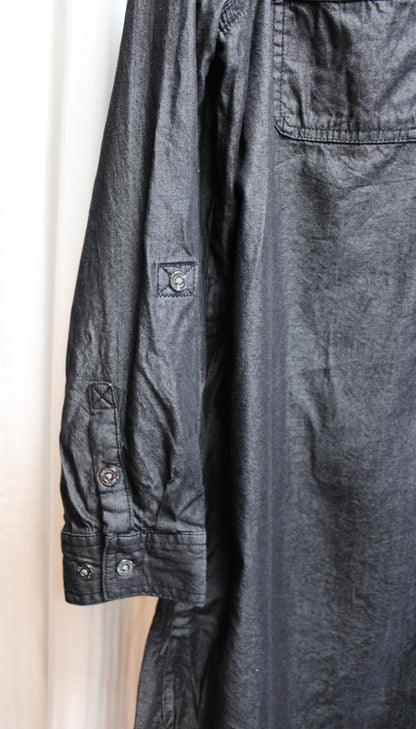 Basic Editions - Black Silky Chambray Shirt Dress - Size L