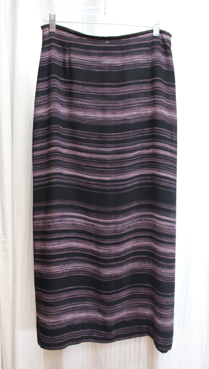 Liz Claiborne - Purple & Black Varying Size Stripe A-Line Maci Skirt - Size 8