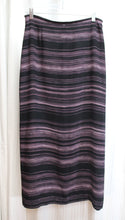 Load image into Gallery viewer, Liz Claiborne - Purple &amp; Black Varying Size Stripe A-Line Maci Skirt - Size 8