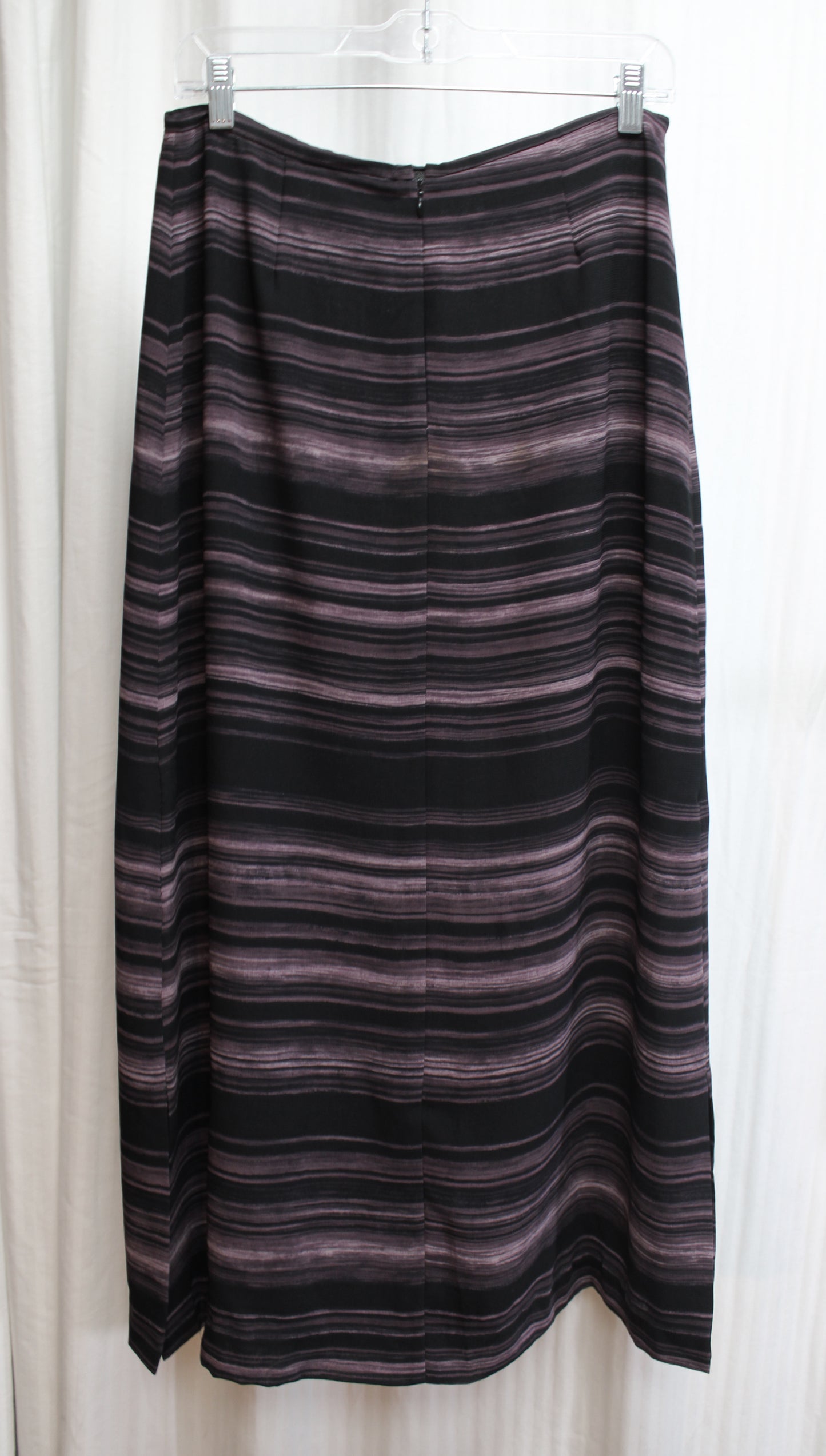 Liz Claiborne - Purple & Black Varying Size Stripe A-Line Maci Skirt - Size 8