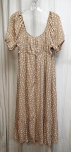 And Now This - "Fall Dress Almond Floral" Empire Waist Dress - Size 1X