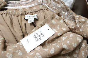 And Now This - "Fall Dress Almond Floral" Empire Waist Dress - Size 1X
