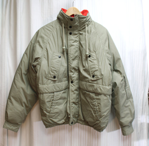 Vintage 2004 - OshKosh B'Gosh - Drab Green Puffer Coat w/ Zip Away Hood - Size M