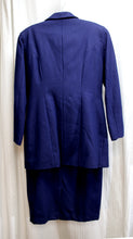 Load image into Gallery viewer, Vintage - January Young - Royal Blue Wool Skirt Suit w/ Fur, Embroidery &amp; Bead Details - Size 9