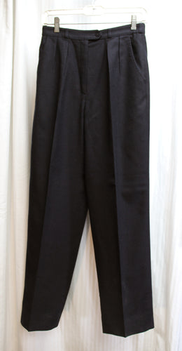 Giorgio Sant'Angelo - Black Wool Creased Pleat Front Pants - Size 8
