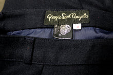 Load image into Gallery viewer, Giorgio Sant&#39;Angelo - Black Wool Creased Pleat Front Pants - Size 8