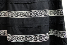 Load image into Gallery viewer, Autograph New York - Black Tiered Midi Skirt w/ White Embroidery - Size 4