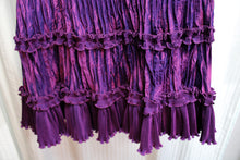 Load image into Gallery viewer, Donna by Donna Vinci - Purple 2 Toned Iridescent Taffeta Crinkle Tiered w/ Ruffles Maxi Skirt - Size 20 (See Measurements 28&quot; Unstretched Waist)