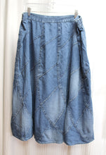 Load image into Gallery viewer, Studio West Apparel - Blue Denim Patchwork Skirt - Size 2X