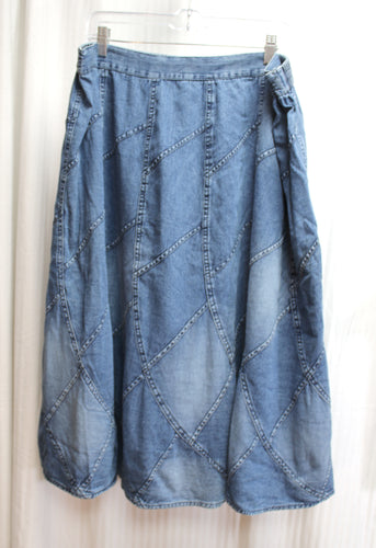 Studio West Apparel - Blue Denim Patchwork Skirt - Size 2X