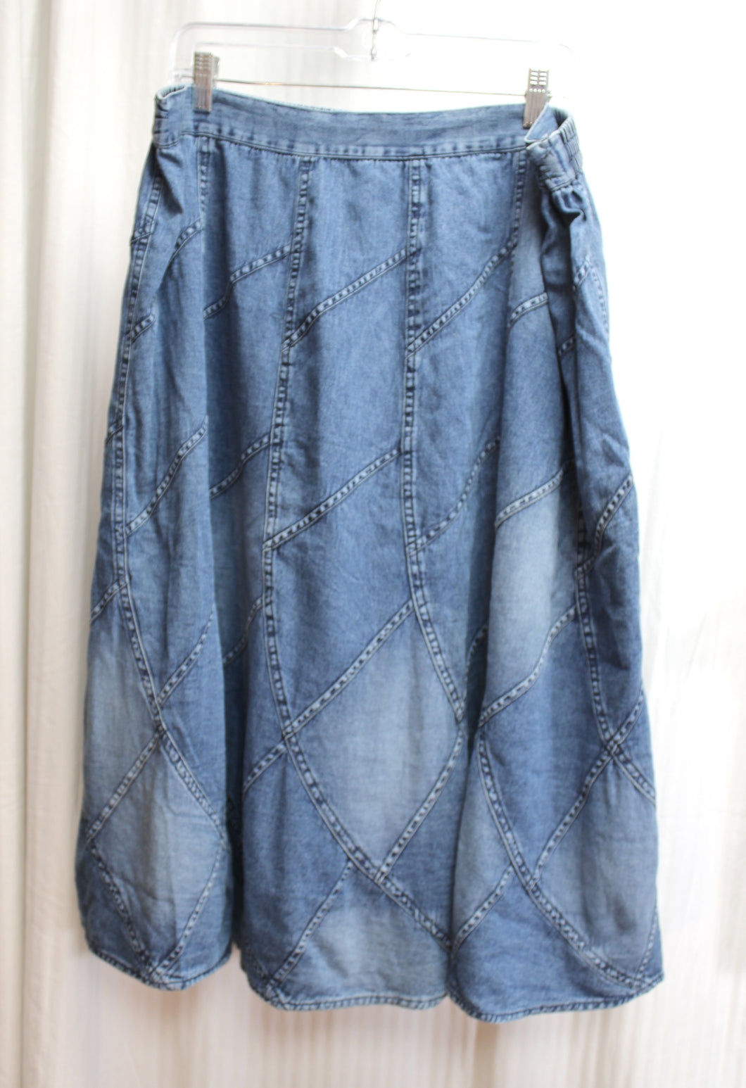 Studio West Apparel - Blue Denim Patchwork Skirt - Size 2X
