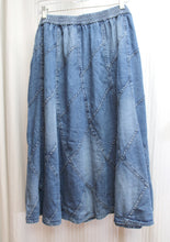 Load image into Gallery viewer, Studio West Apparel - Blue Denim Patchwork Skirt - Size 2X