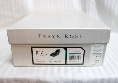 Taryn Rose - Sawyer Brown Leopard Print Patent Leather Wedge Platforms - Size 8.5