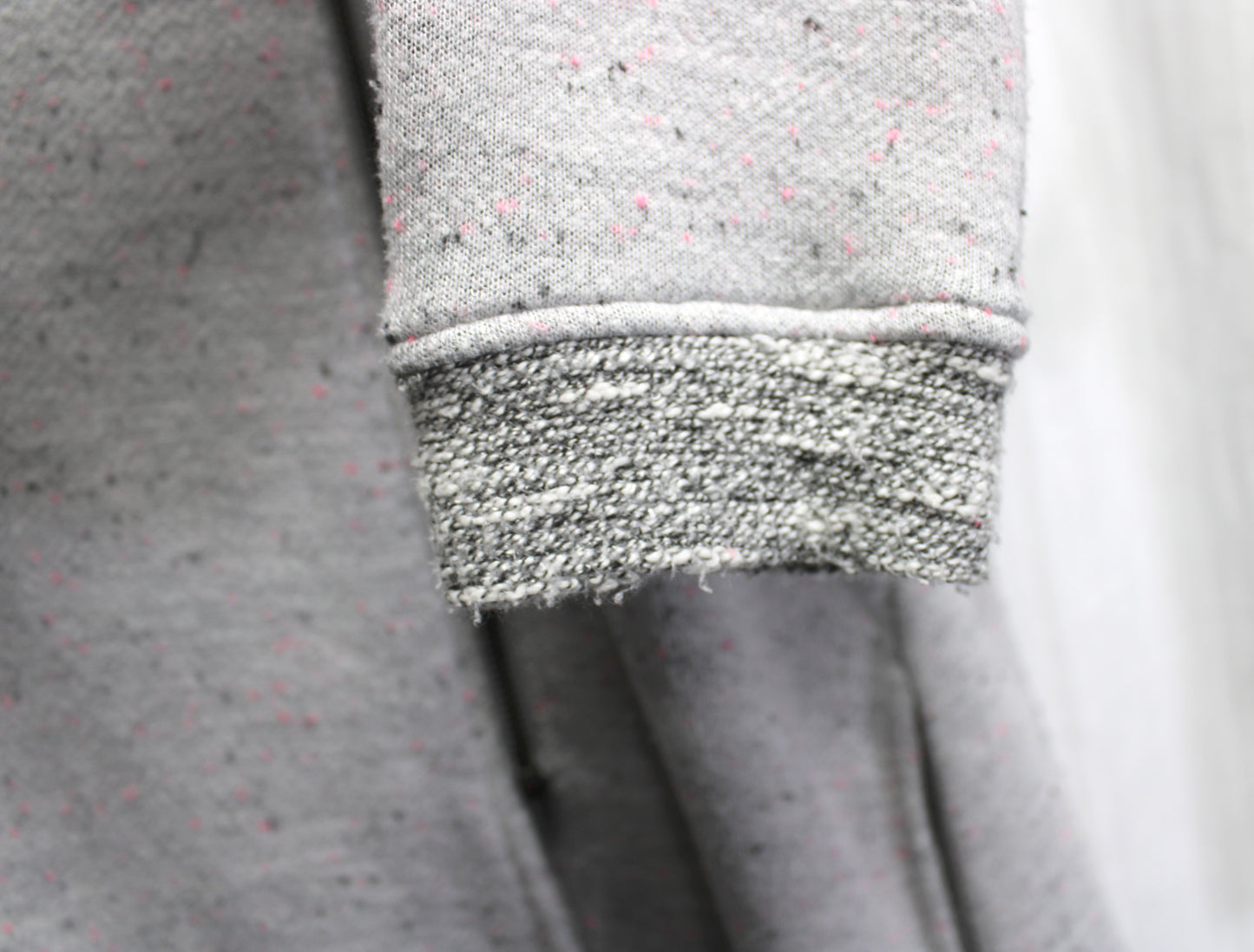 Kut from the Kloth- Gray w/ Black & Pink Fleck, Tunic Length Zip Up Hoodie w/ Knit Lining - Size L