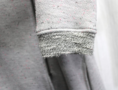 Kut from the Kloth- Gray w/ Black & Pink Fleck, Tunic Length Zip Up Hoodie w/ Knit Lining - Size L