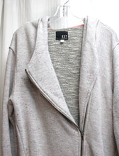 Load image into Gallery viewer, Kut from the Kloth- Gray w/ Black &amp; Pink Fleck, Tunic Length Zip Up Hoodie w/ Knit Lining - Size L