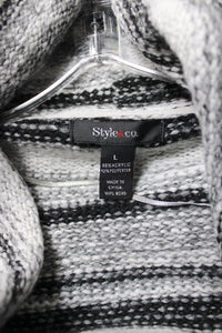 Style & Co. - Black & White Shawl Collar Cardigan Sweater - Size L (w/ Tag)