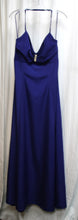 Load image into Gallery viewer, VTG- Joanie G - Iris Blue Formal / Special Occasion Halter Dress w/ Rhinestone Bar Chest Embellishment - Size 10 (w/ TAGS)