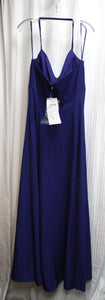 VTG- Joanie G - Iris Blue Formal / Special Occasion Halter Dress w/ Rhinestone Bar Chest Embellishment - Size 10 (w/ TAGS)