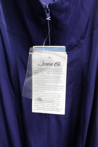 VTG- Joanie G - Iris Blue Formal / Special Occasion Halter Dress w/ Rhinestone Bar Chest Embellishment - Size 10 (w/ TAGS)
