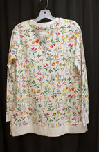 Load image into Gallery viewer, Lands End - Cream w/Wild Flowers Print Pullover Sweatshirt - Size M