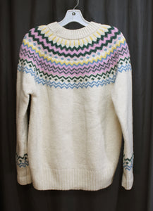 Style & Co. - Oatmeal Beige w/ Multicolor, Pullover Fair Isle Sweater - Size M