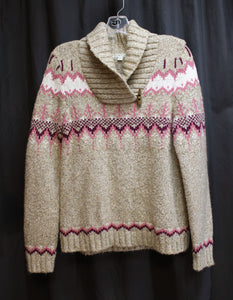 Orvis - Variegated Fair Isle Pullover Sweater w/ Wooden Toggle Detail - Size S