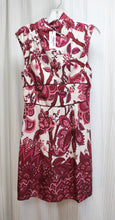 Load image into Gallery viewer, Karen Miller - White, Pink &amp; Burgundy Floral/Branch Paisley Keyhole Back Sleeveless Dress - Size 6