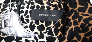Derek Lam - Mixed Print Cheetah & Giraffe w/ Buckle Detail Pocket Sleeveless Denim Dress - Size 4