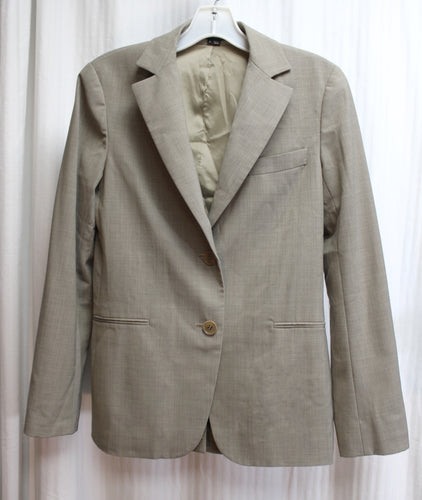 Theory - Drab Warm Gray - Wool Blend 2 Button Blazer - Size 6