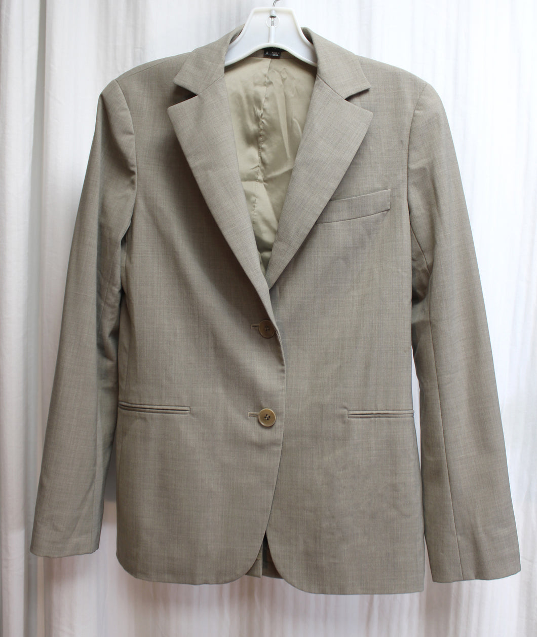 Theory - Drab Warm Gray - Wool Blend 2 Button Blazer - Size 6
