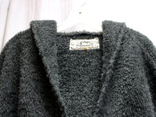 Load image into Gallery viewer, Pink Martini - Gray Cozy Deep Hooded Bishop Sleeves Fuzzy Cardigan Sweater - Size S