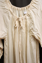 Load image into Gallery viewer, Oak + Fort - Blush Beige Drawstring Neckline, Ruffle Cuff Chemise Dress - Size S