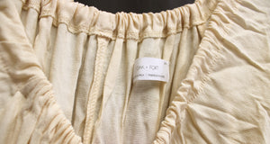 Oak + Fort - Blush Beige Drawstring Neckline, Ruffle Cuff Chemise Dress - Size S