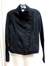 Load image into Gallery viewer, Vince - Unique Overlap, Hidden Button Placket Black Denim Jacket - Size XS