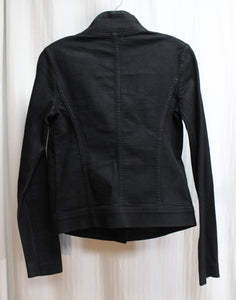 Vince - Unique Overlap, Hidden Button Placket Black Denim Jacket - Size XS