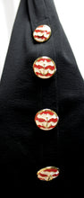 Load image into Gallery viewer, Mariella Burani (Italy) - Black Skirt w/ Gold &amp; Red &amp; White Anchor Side Buttons - Size 6