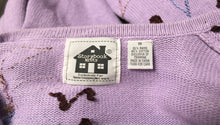 Load image into Gallery viewer, Storybook Knits - 2PC Lavender Leopard Spot &amp; Leaf Embroidery w/ Sequined Leopard Cardigan &amp; Leaf Buttons &amp; Matching Maxi Skirt - Size 1X