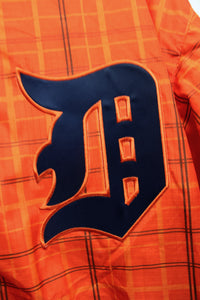Mitchell & Ness - Detroit Tigers - Orange Plaid, Zip Away Hood, Zip Front Windbreaker  - Size L
