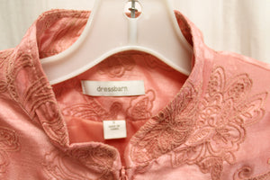 Dress Barn - Embroidered Silky Pink Jacket - Size S