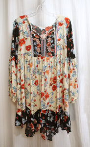 Patrons of Peace - Long Sleeve Flowy Floral Mini Dress - Size M