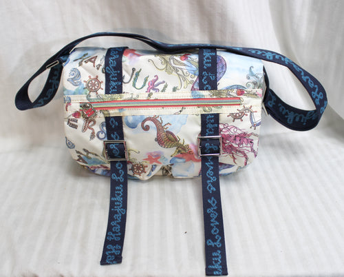 Vintage Y2K - Harajuku Lovers Fatal Attraction to Cuteness - G of the Sea, Water Color Mermaid/Ocean Satchel Bag