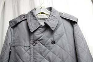 Men's - W.R.K. Work Rest Karma - Gray Quilted Double Breasted Belted Coat - Size L