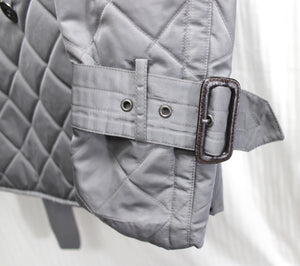 Men's - W.R.K. Work Rest Karma - Gray Quilted Double Breasted Belted Coat - Size L